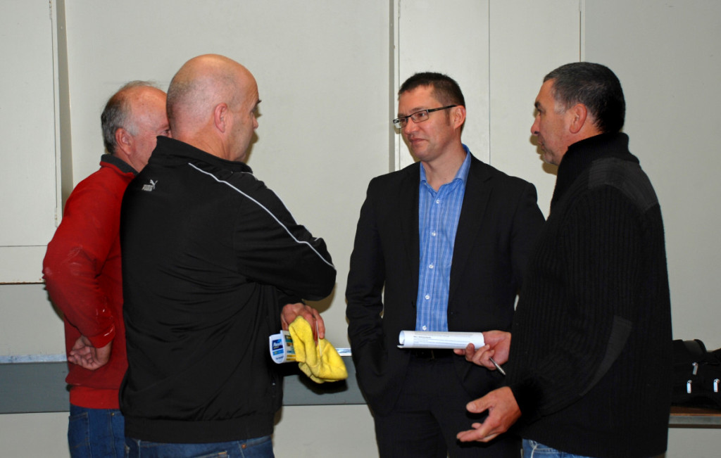 LBP registrar Paul Hobbs (centre) stuck around after the seminar to chat to those who attended