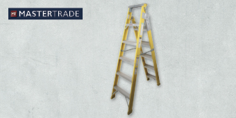 MASTERTRADE 6 STEP FIBREGLASS DUAL PURPOSE INDUSTRIAL LADDER FA61–205C MASTERTRADE 6 STEP FIBREGLASS DUAL PURPOSE INDUSTRIAL LADDER FA61–205C